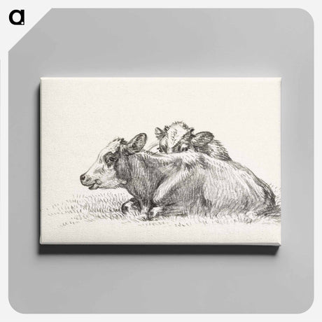 アートパネル-Two lying cows - ジャン ベルナール Canvas.