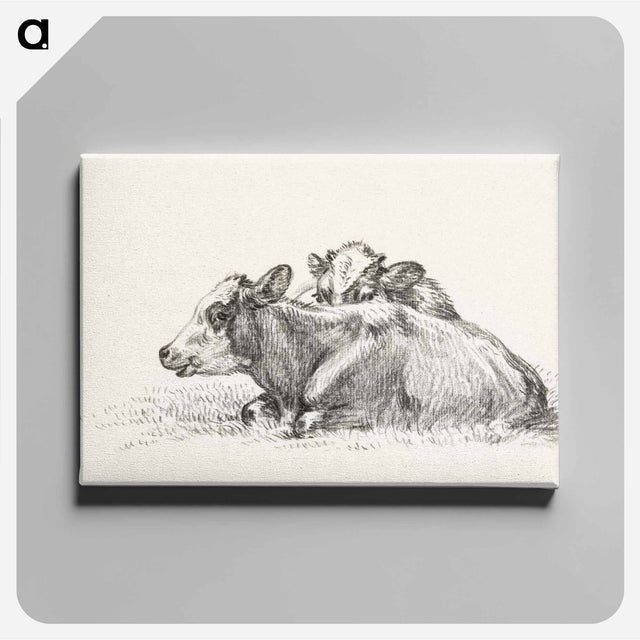 アートパネル-Two lying cows - ジャン ベルナール Canvas.