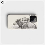 Two lying cows - ジャン ベルナール Phone Case.