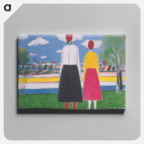 アートパネル-Two Figures in a Landscape - カジミール マレーヴィチ Canvas.