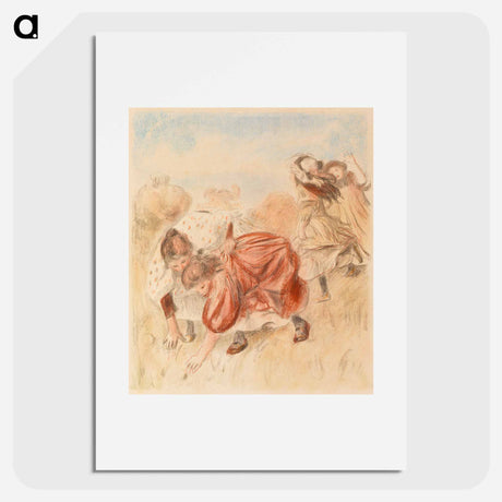 アートポスター-Children Playing Ball - ピエール オーギュスト ルノワール Poster.