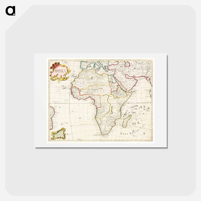 アートポストカード-Map of Africa - アンティーク地図 Postcard.