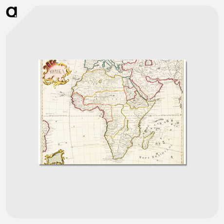 アートポストカード-Map of Africa - アンティーク地図 Postcard.