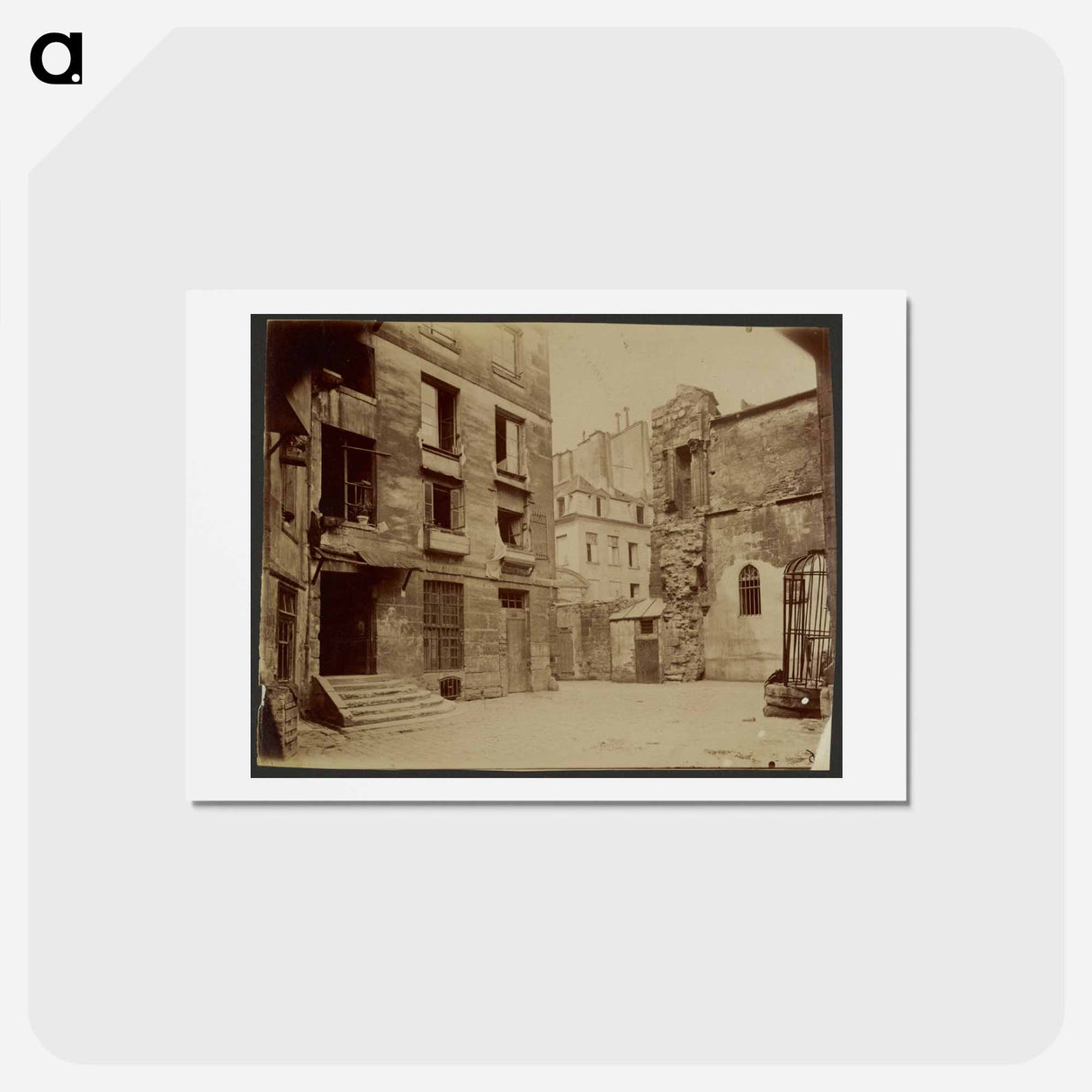 アートポストカード-Courtyard with Cage
 - ウジェーヌ アジェ Postcard.