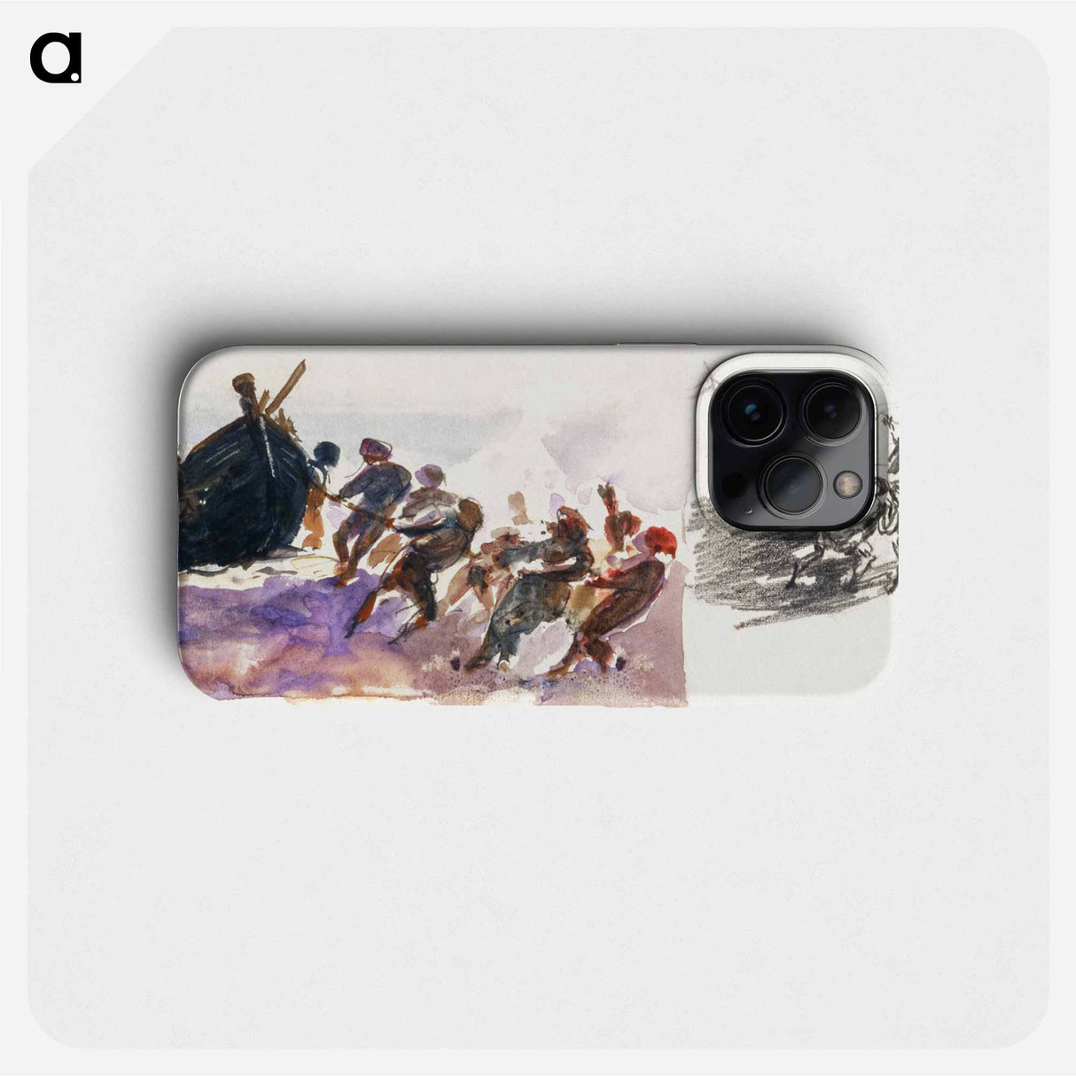 Men Hauling Lifeboat Ashore - ジョン シンガー サージェント Phone Case.