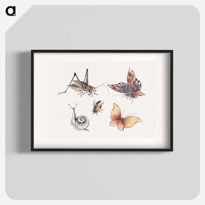 アートポスター-Katsushika Hokusai's insects - 葛飾 北斎 Poster.