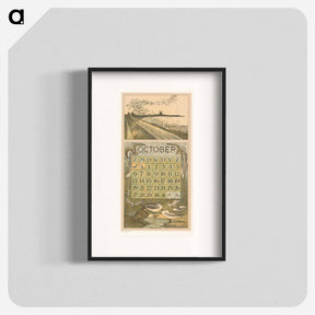 アートポスター-Kalenderblad oktober met trekvogels - テオ ヴァン ホイテマ Poster.