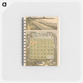 アートメモ帳-Kalenderblad oktober met trekvogels - テオ ヴァン ホイテマ Memo.