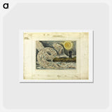 アートポストカード-The Circle of the Lustful: Paolo and Francesca. Inferno, canto V - ウィリアム ブレイク Postcard.