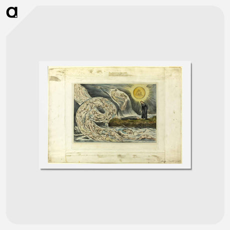 アートポストカード-The Circle of the Lustful: Paolo and Francesca. Inferno, canto V - ウィリアム ブレイク Postcard.