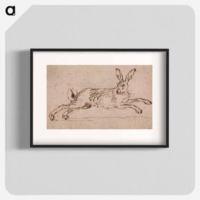 アートポスター-A Hare Running, with Ears Pricked
 - イェール大学アートギャラリー Poster.