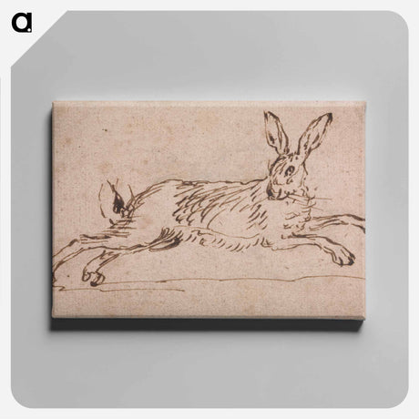 アートパネル-A Hare Running, with Ears Pricked
 - イェール大学アートギャラリー Canvas.