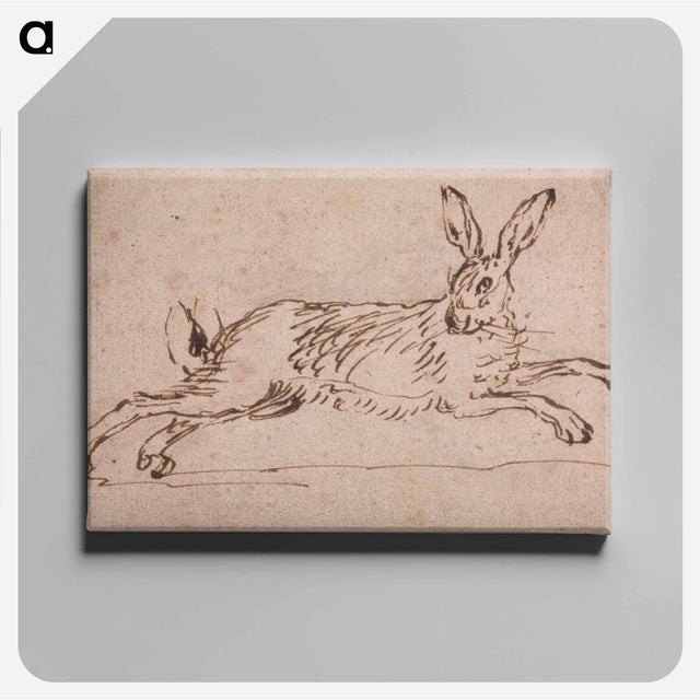 アートパネル-A Hare Running, with Ears Pricked
 - イェール大学アートギャラリー Canvas.