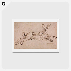 アートポストカード-A Hare Running, with Ears Pricked
 - イェール大学アートギャラリー Postcard.