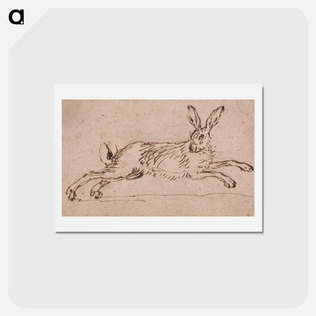 アートポストカード-A Hare Running, with Ears Pricked
 - イェール大学アートギャラリー Postcard.