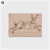 アートポストカード-A Hare Running, with Ears Pricked
 - イェール大学アートギャラリー Postcard.