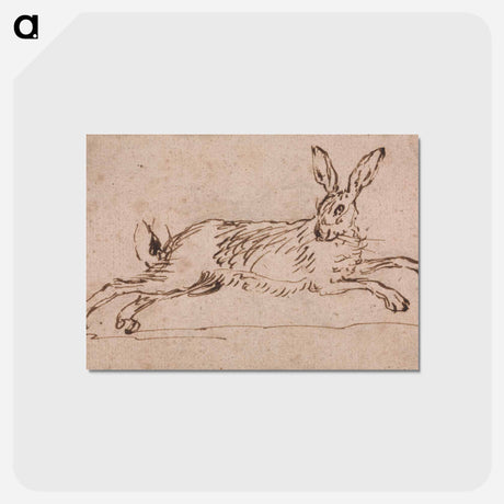 アートポストカード-A Hare Running, with Ears Pricked
 - イェール大学アートギャラリー Postcard.