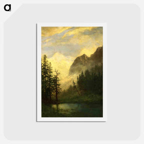 アートポストカード-Mountain Landscape - アルバート ビアスタット Postcard.