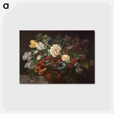 アートポストカード-Bouquet of flowers - ギュスターヴ クールベ Postcard.
