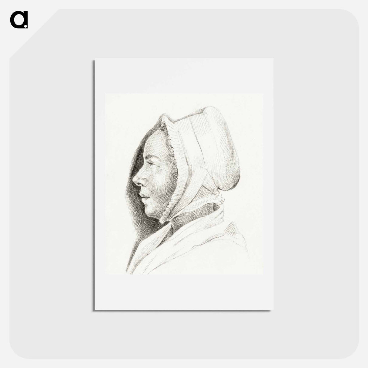 アートポストカード-Portrait of a young woman - ジャン ベルナール Postcard.