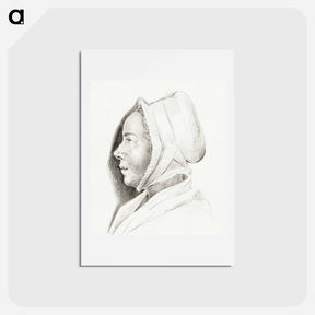 アートポストカード-Portrait of a young woman - ジャン ベルナール Postcard.