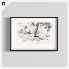 アートポスター-Boy and Girl Seated by Tree from Scrapbook - ジョン シンガー サージェント Poster.