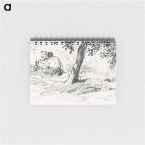 アートメモ帳-Boy and Girl Seated by Tree from Scrapbook - ジョン シンガー サージェント Memo.