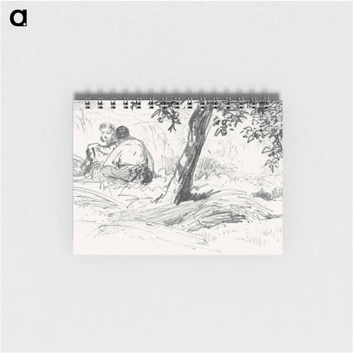 Boy and Girl Seated by Tree from Scrapbook - ジョン シンガー サージェント Memo.