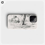 Boy and Girl Seated by Tree from Scrapbook - John Singer Sargent Phone Case.