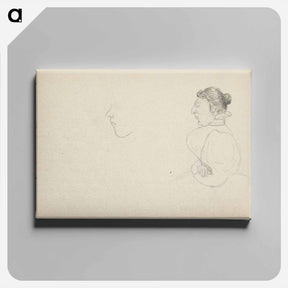 アートパネル-Zittende vrouw met een karikaturale kop - ユリー デ フラーハ Canvas.