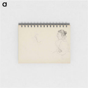 アートメモ帳-Zittende vrouw met een karikaturale kop - ユリー デ フラーハ Memo.