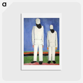 アートポストカード-Two Male Figures - カジミール マレーヴィチ Postcard.