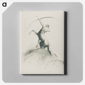 アートパネル-Centaur Aiming at the Clouds - オディロン ルドン Canvas.