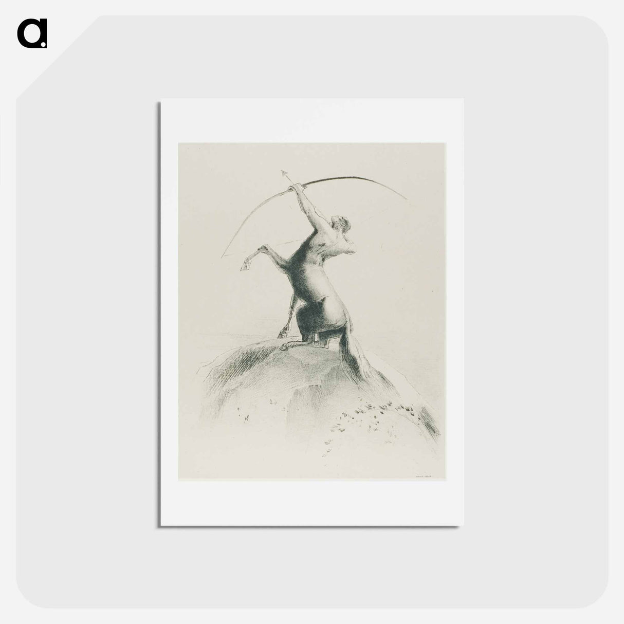 アートポストカード-Centaur Aiming at the Clouds - オディロン ルドン Postcard.