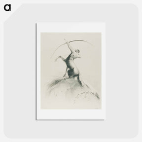 アートポストカード-Centaur Aiming at the Clouds - オディロン ルドン Postcard.
