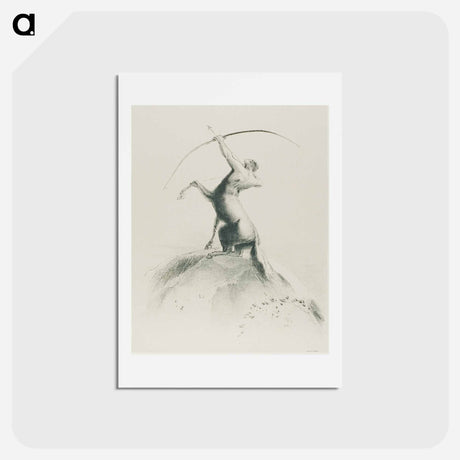 アートポストカード-Centaur Aiming at the Clouds - オディロン ルドン Postcard.