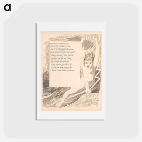 アートポストカード-The goddess bursts in thunder and in flame - ウィリアム ブレイク Postcard.