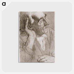 アートポストカード-Man listening - アルバート エーデルフェルト Postcard.