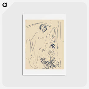 アートポストカード-Nude on the Beach - エルンスト ルートヴィヒ キルヒナー Postcard.