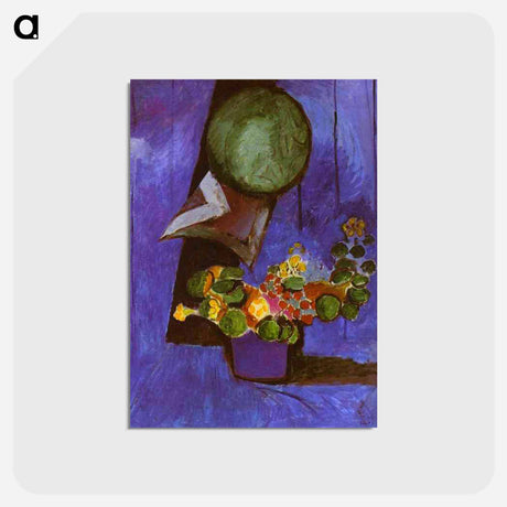 アートポストカード-Flowers and Ceramic Plate - アンリ マティス Postcard.