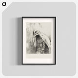 She Draws From Her Bosom a Sponge, Perfectly Black, and Covers it With Kisses - オディロン ルドン Poster.