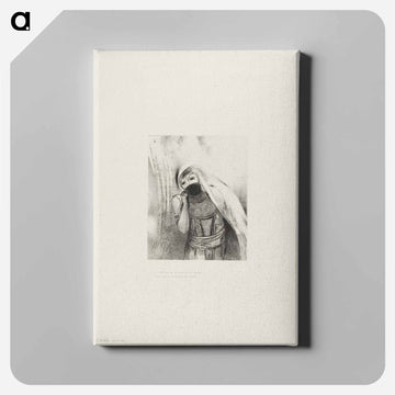 She Draws From Her Bosom a Sponge, Perfectly Black, and Covers it With Kisses - オディロン ルドン Canvas.