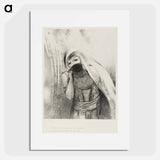 She Draws From Her Bosom a Sponge, Perfectly Black, and Covers it With Kisses - オディロン ルドン Poster.