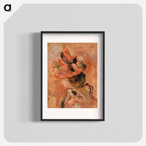 アートポスター-Woman's Head with Red Hat - ピエール オーギュスト ルノワール Poster.