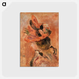 アートポストカード-Woman's Head with Red Hat - ピエール オーギュスト ルノワール Postcard.