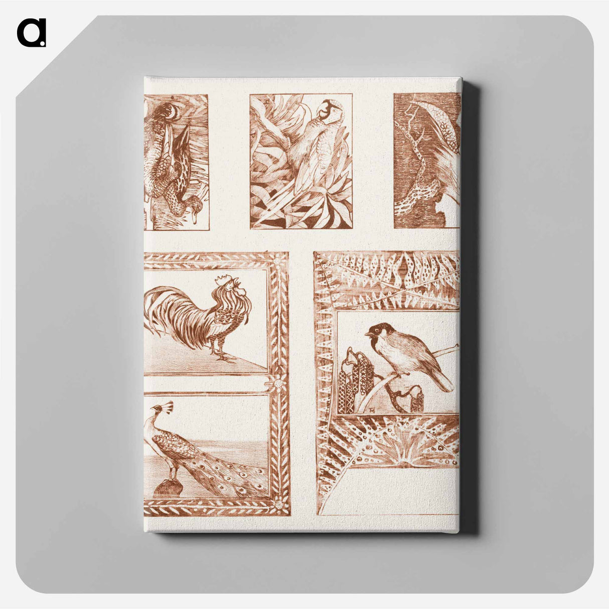Proefblad voor briefkaarten met vogels - テオ ヴァン ホイテマ Canvas.