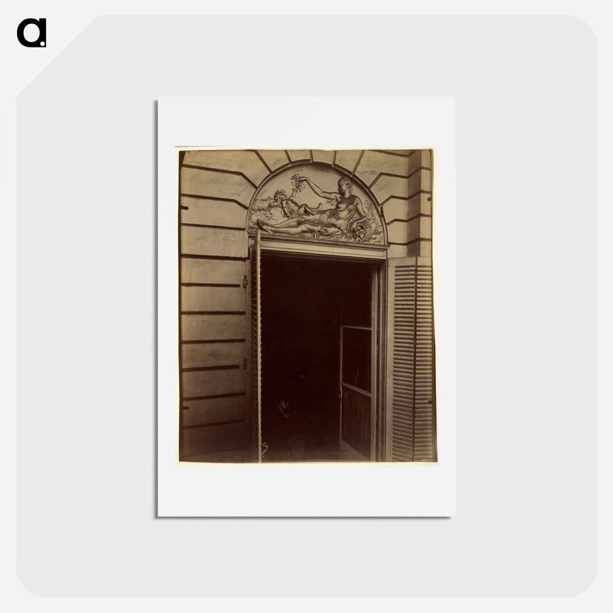 アートポストカード-Overdoor Relief, Hôtel du Cardinal Dubois
 - ウジェーヌ アジェ Postcard.
