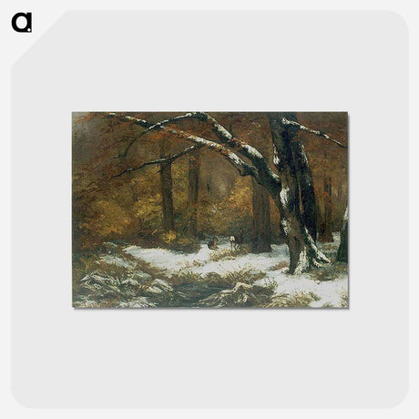 アートポストカード-Deer's Shelter in Winter - ギュスターヴ クールベ Postcard.