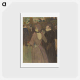 アートポストカード-La Goulue and Her Sister - アンリ ド トゥールーズ ロートレック Postcard.