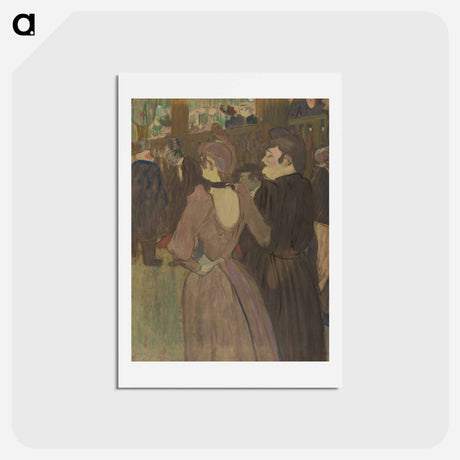 アートポストカード-La Goulue and Her Sister - アンリ ド トゥールーズ ロートレック Postcard.